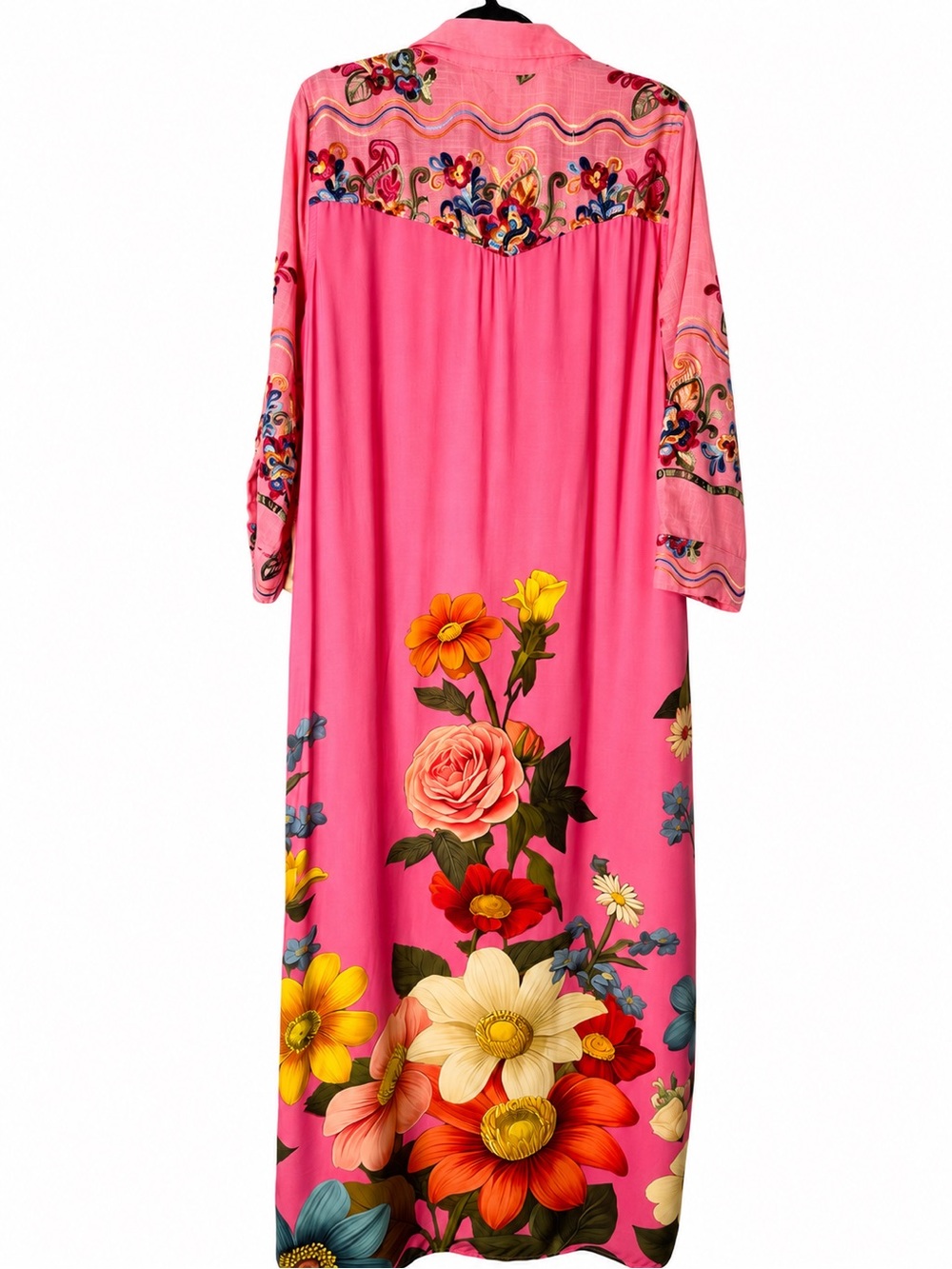 Aratta Beauty Mark Embroidered Maxi Duster/Dress – Rose Toned M – NWT - Picture 10 of 16